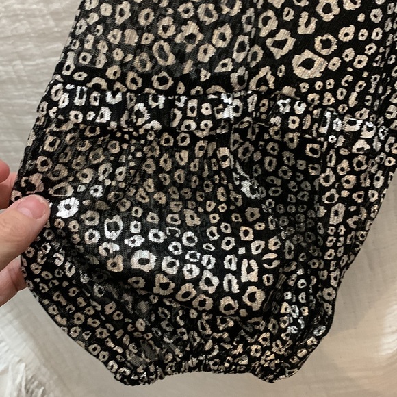 Metallic cheetah Print Long Sleeve Babydoll Dress by Ce Ce ! Size XL NTW Holiday - Picture 2 of 4